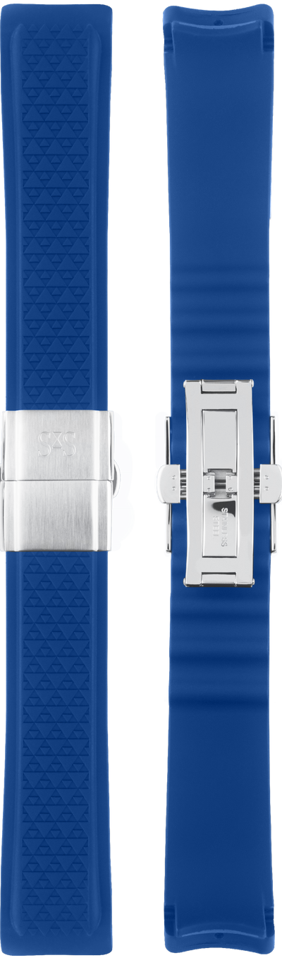 20mm Blue pattern rubber with stainless steel folding buckle 41mm