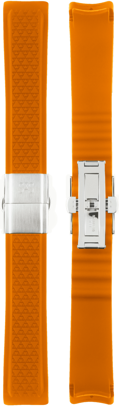 20mm Orange pattern rubber with stainless steel folding buckle 41mm