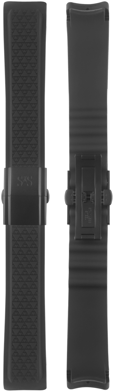 20mm Black pattern rubber with black DLC folding buckle 41mm