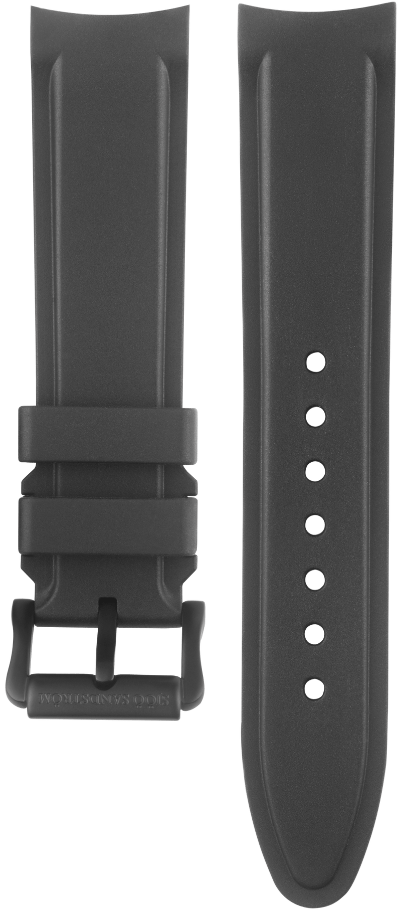 22 mm Kautschukarmband mit DLC-Dornschließe