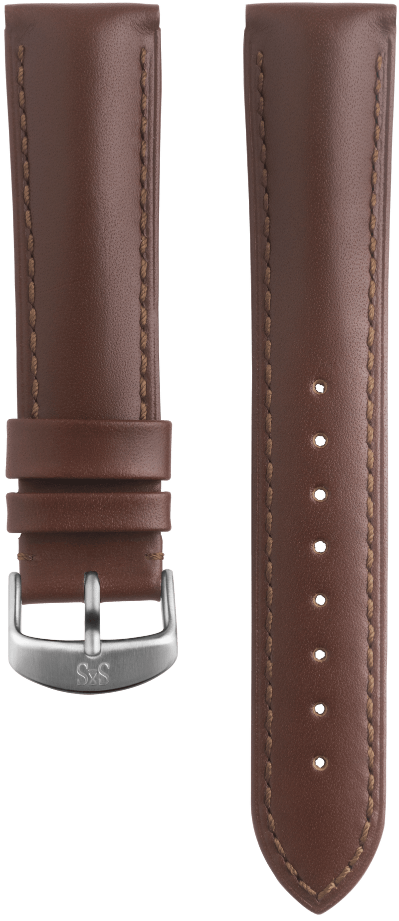 20 mm braunes Kalbslederarmband