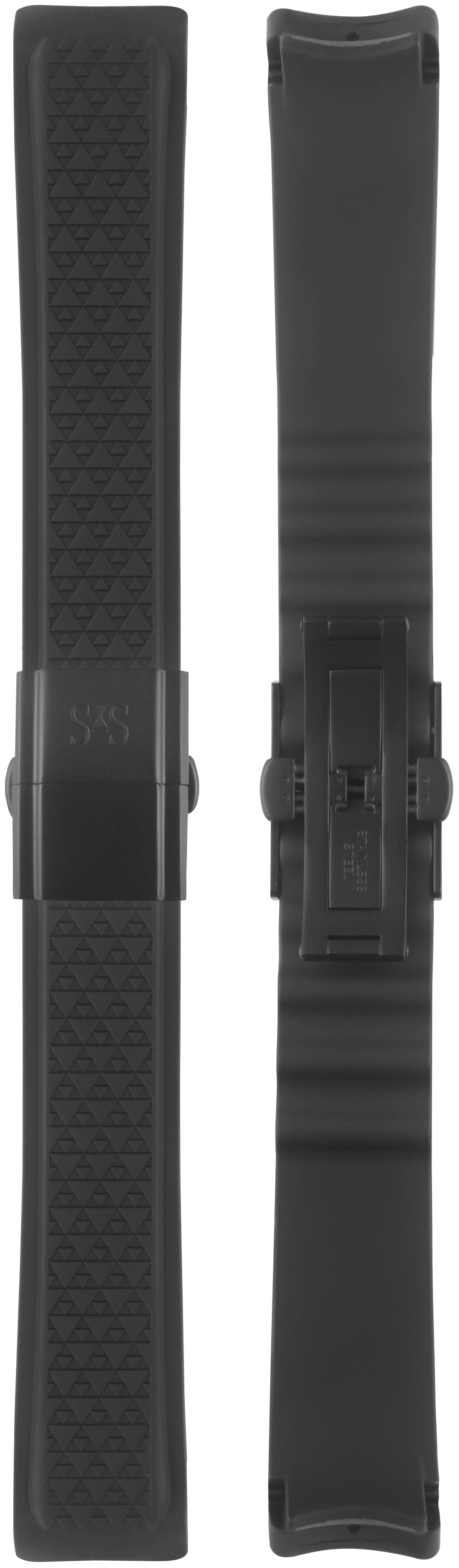 20mm Black pattern rubber with black DLC folding buckle 41mm