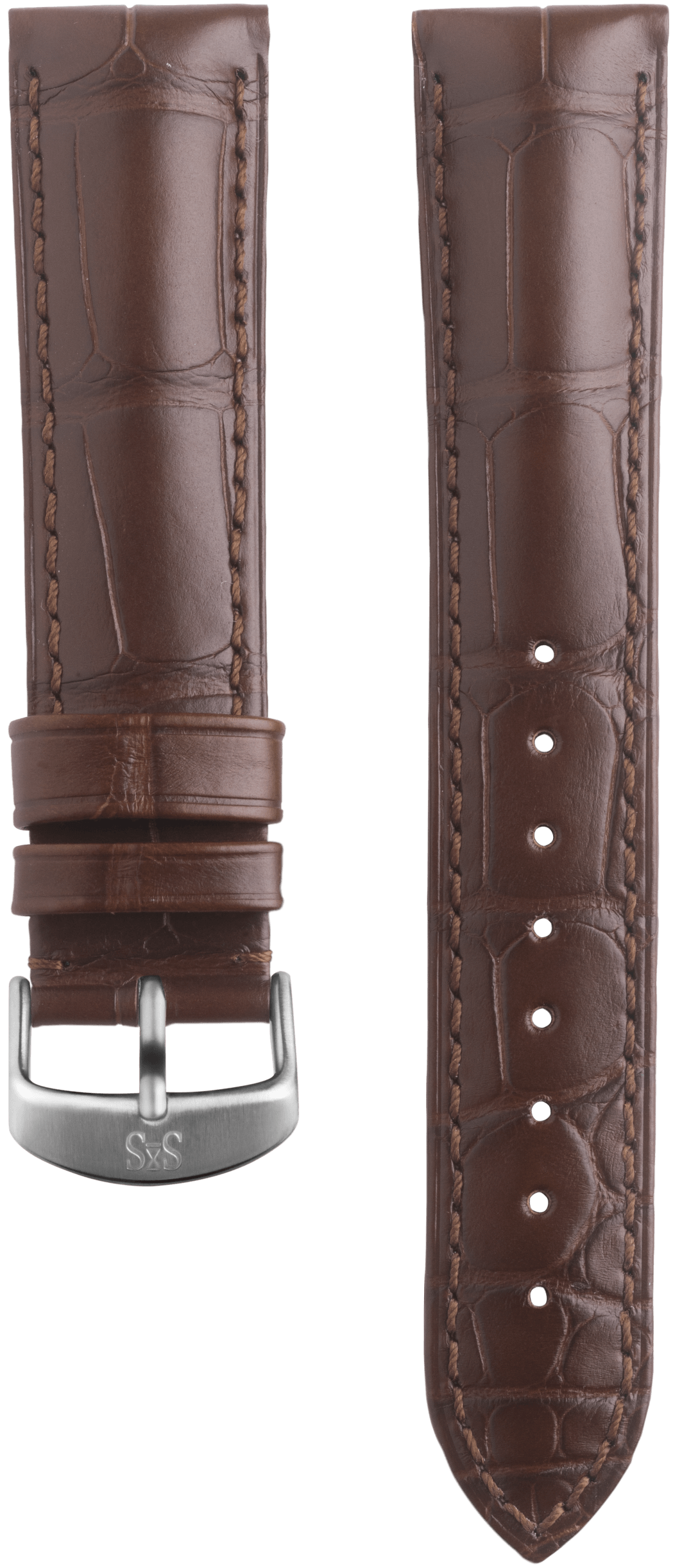 Thumnail of 20mm Brown alligator leather strap 200964