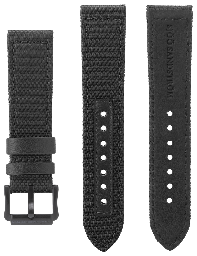 Thumnail of 22mm Black woven strap with DLC pin buckle 202449