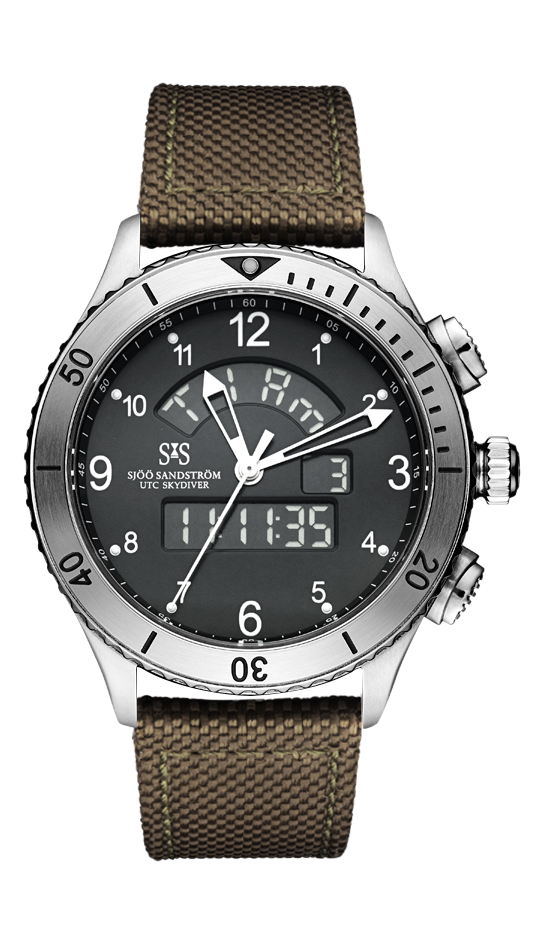 Thumnail of Stainless Steel / Black / Green Woven Strap 017418