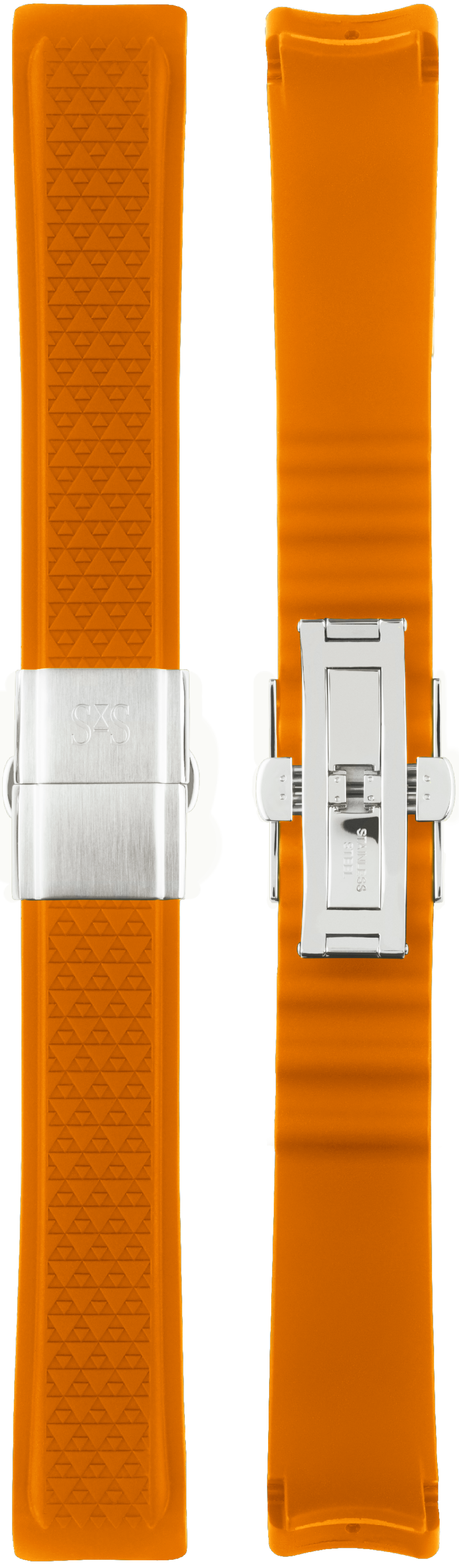 Thumnail of 20mm Orange pattern rubber with stainless steel folding buckle 41mm 202616