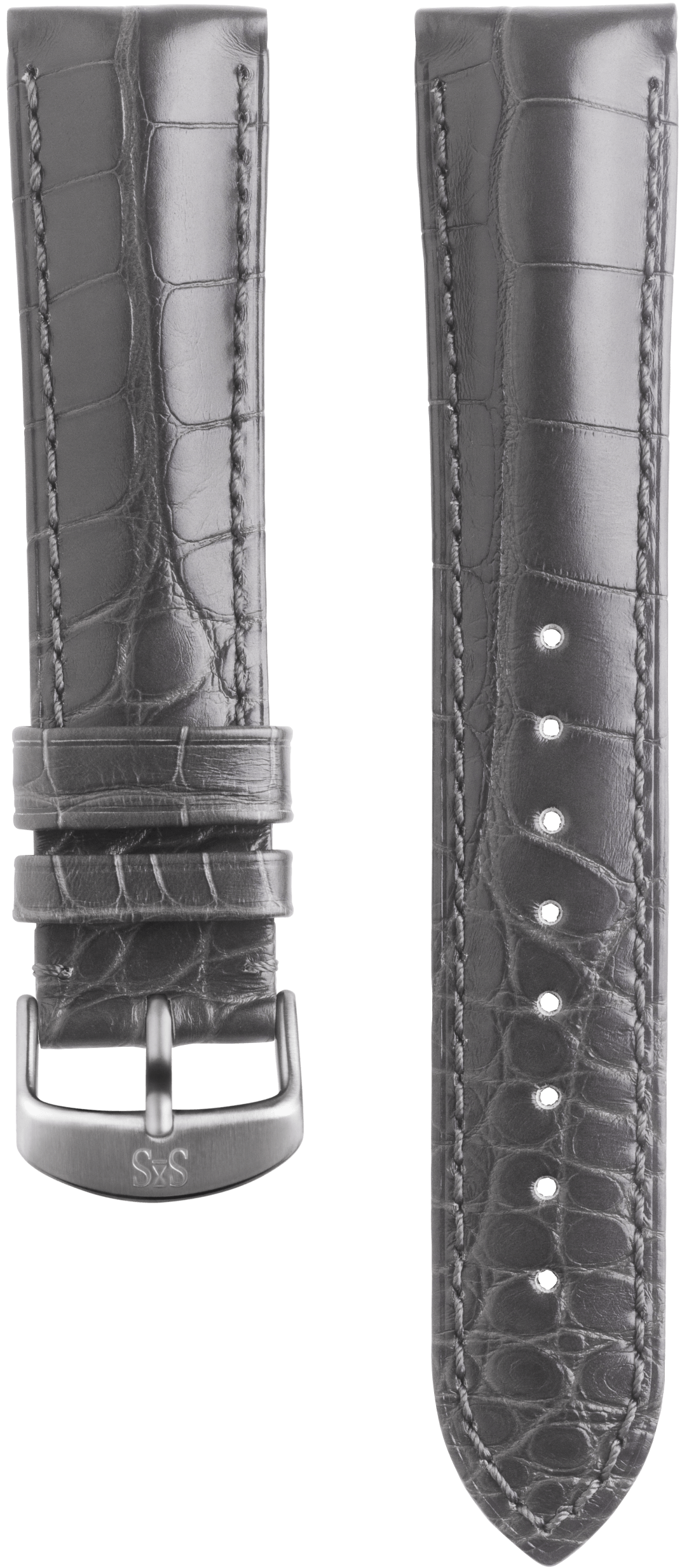 20mm Grey alligator leather strap