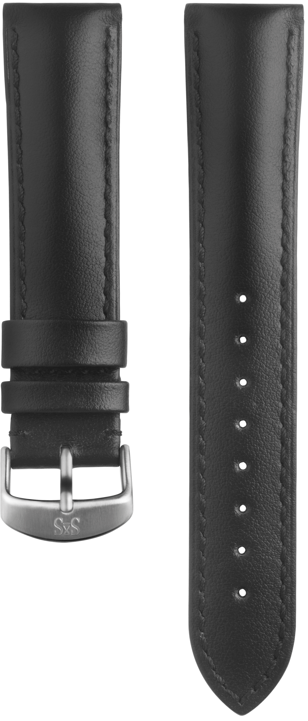 20mm Black calfskin leather strap