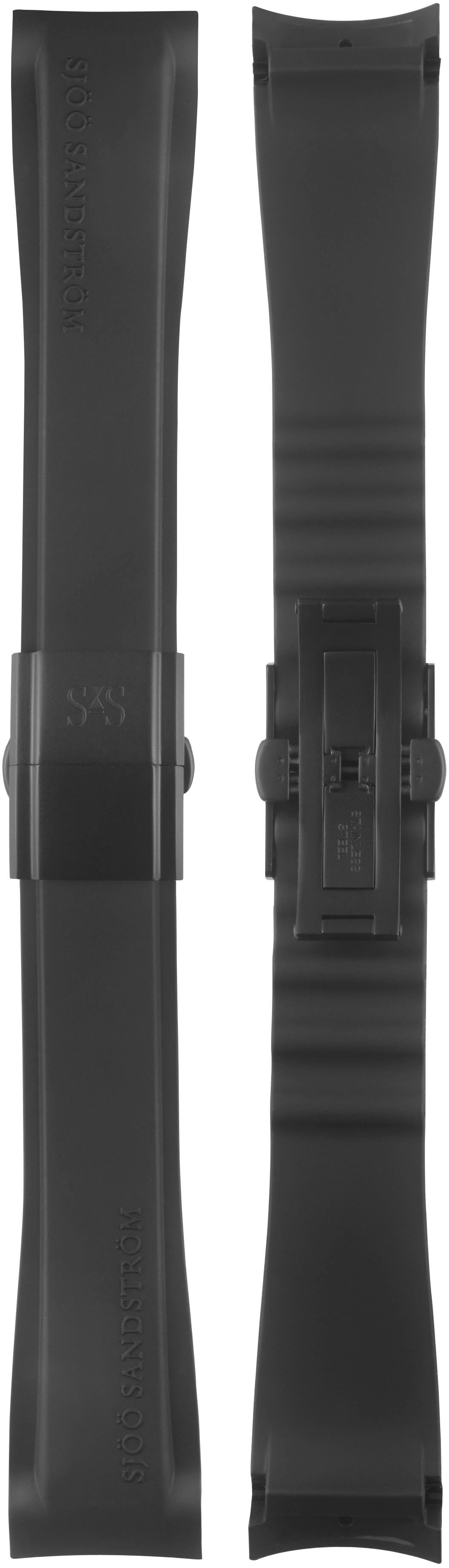 22mm Rubber strap with black DLC folding buckle