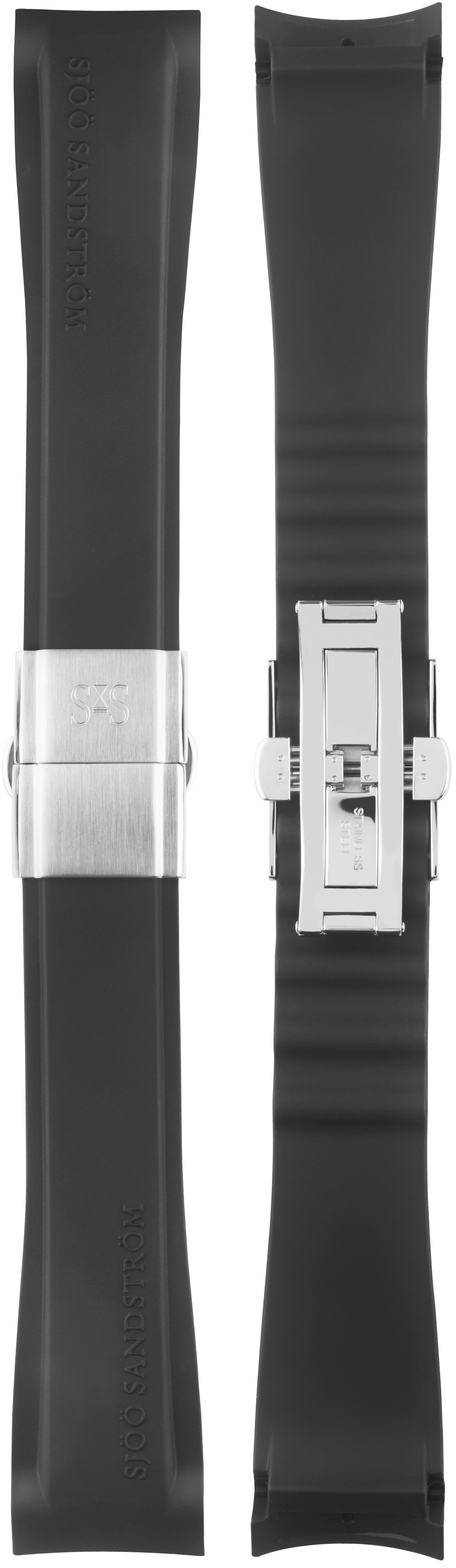 22mm Rubber strap with stainless steel folding buckle