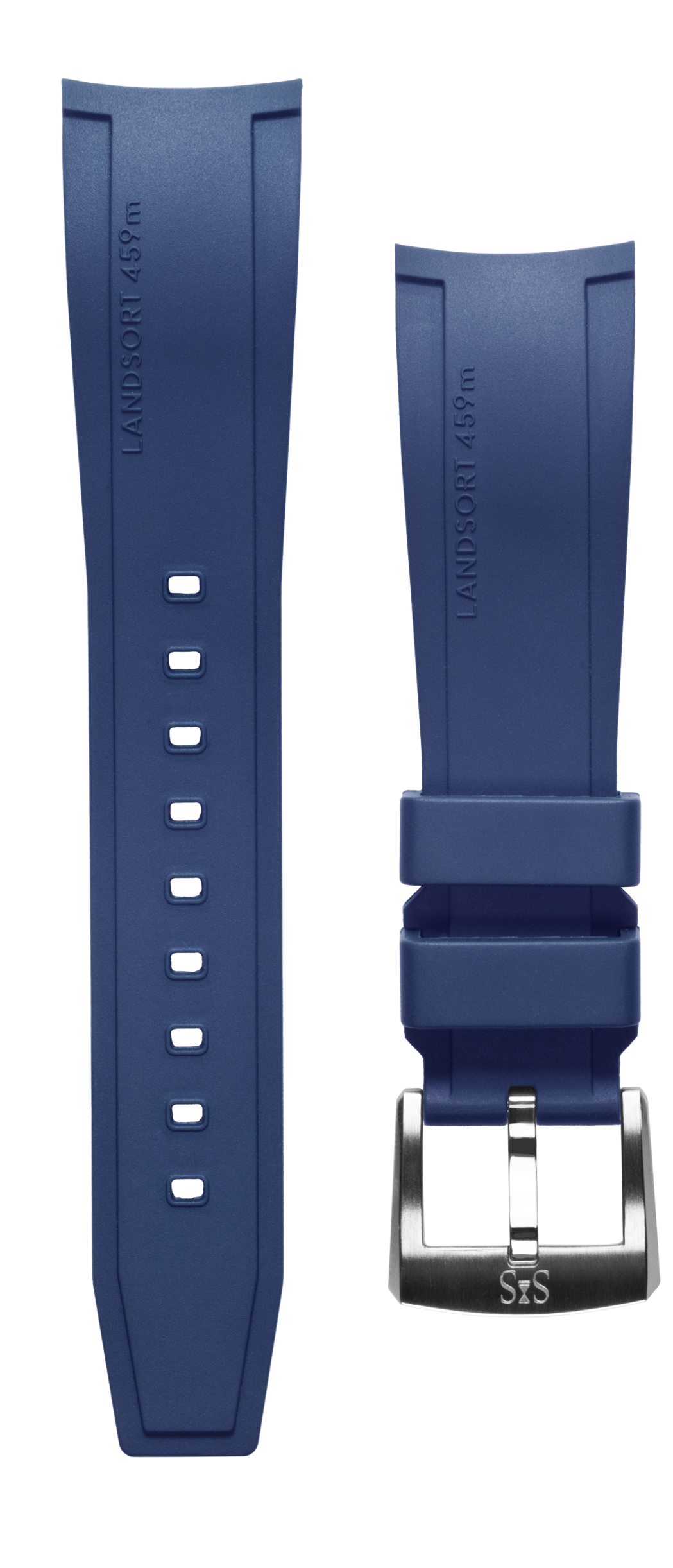 Thumnail of 22mm Blue Rubber strap Landsort with steel pin buckle 202517