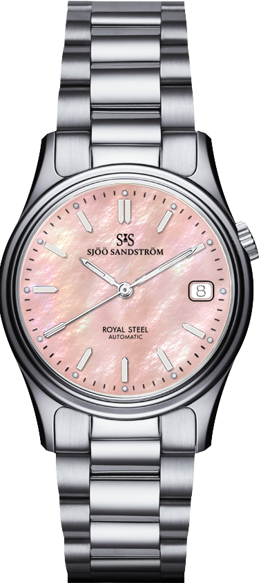 Stainless Steel / Pink Mother of Pearl / Steel Bracelet