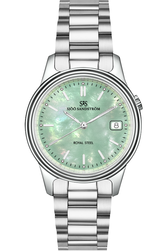Stainless Steel / Green Mother of Pearl / Steel Bracelet