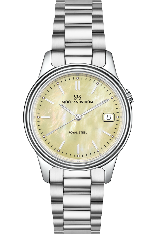 Stainless Steel / Yellow Mother of Pearl / Steel Bracelet