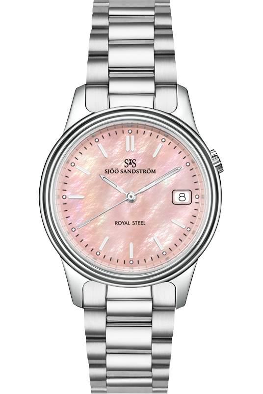 Stainless Steel / Pink Mother of Pearl / Steel Bracelet