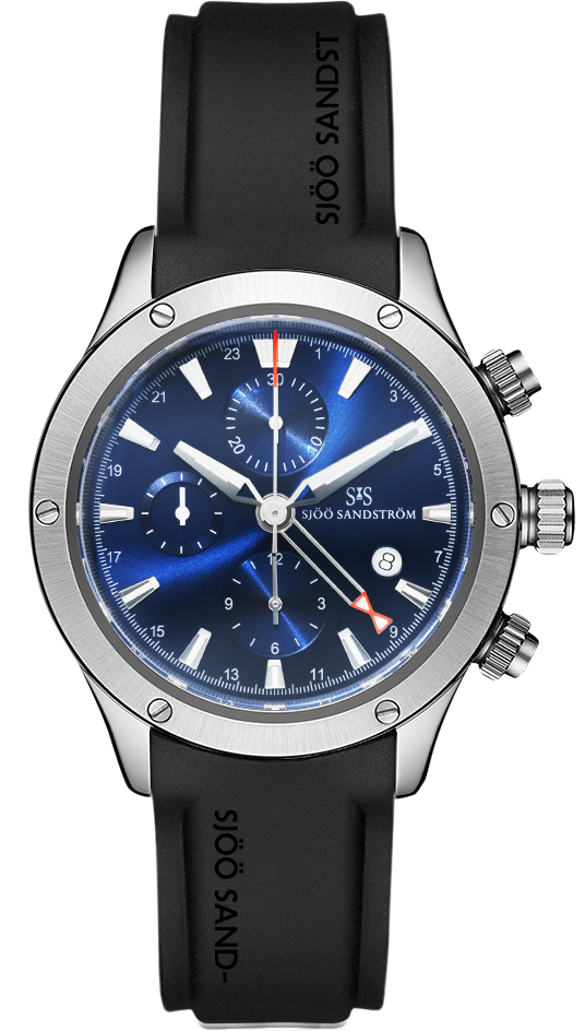Stainless Steel / Blue / Black Rubber