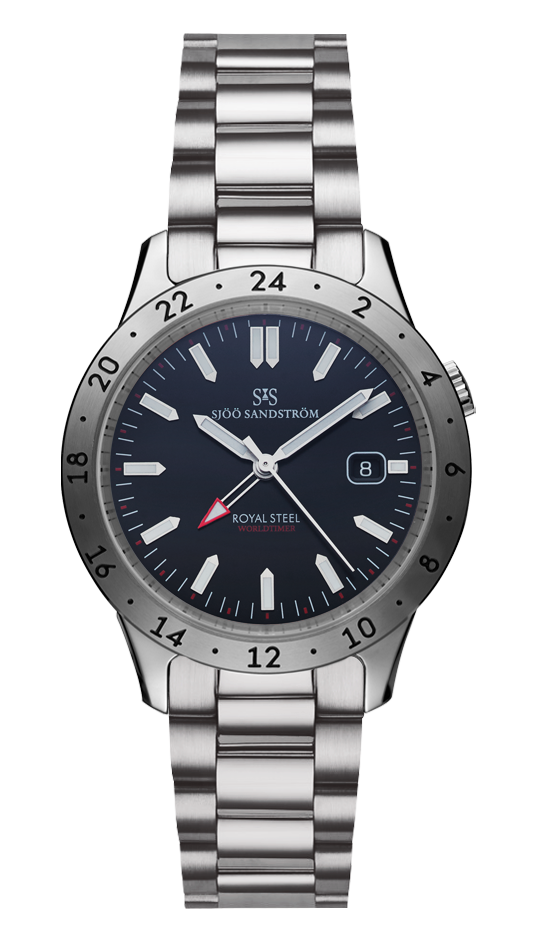 Sjöö Sandström Royal Steel Worldtimer 41mm