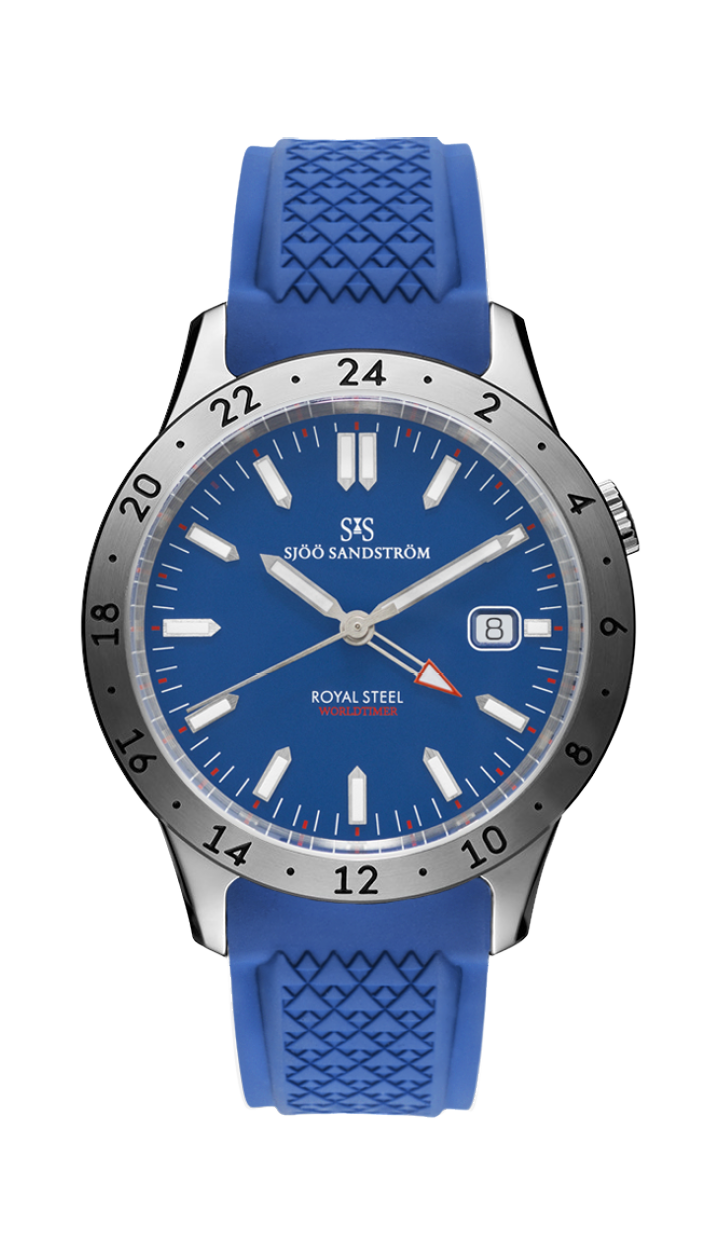 Stainless Steel / Blue / Blue Rubber