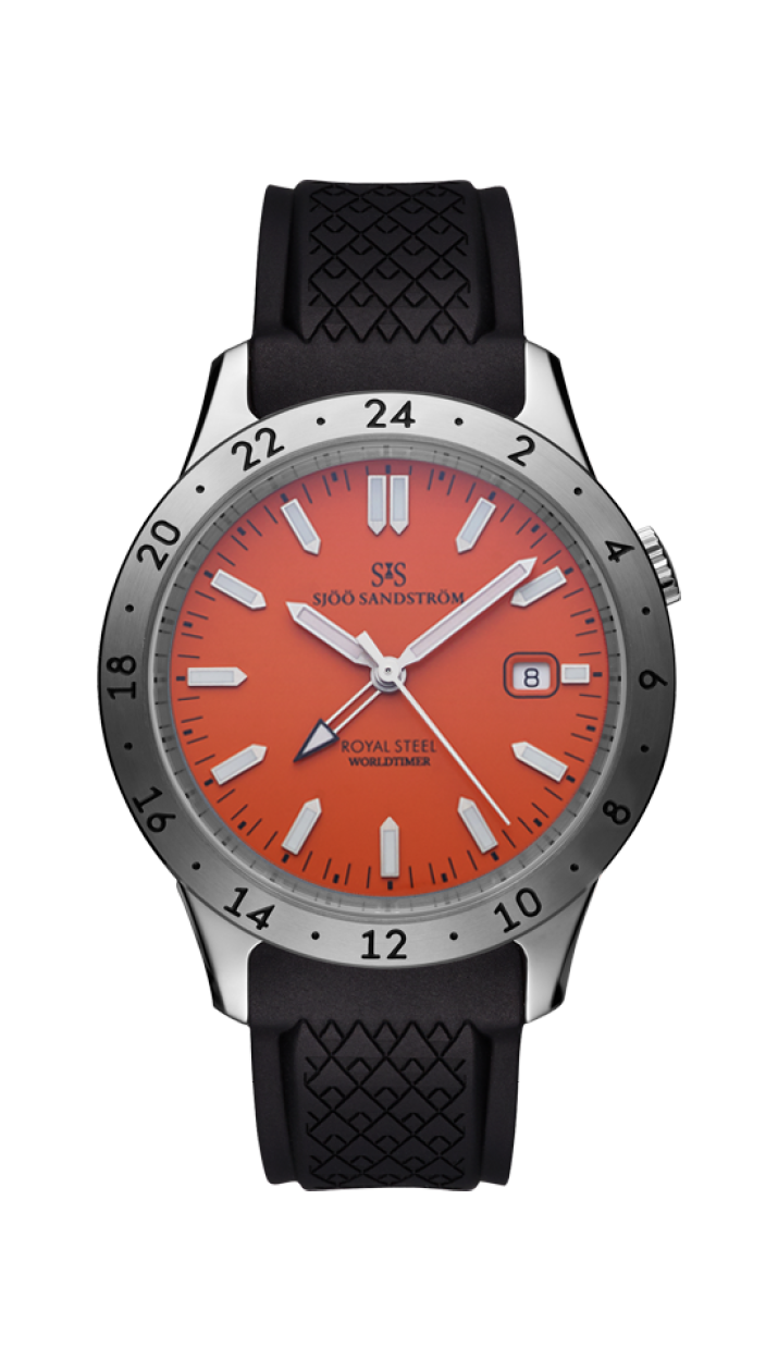 Stainless Steel / Orange / Black Rubber