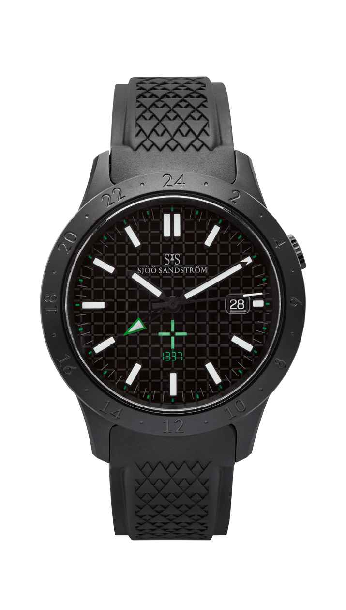 Stainless Steel Black DLC / Black Pattern / Black Rubber