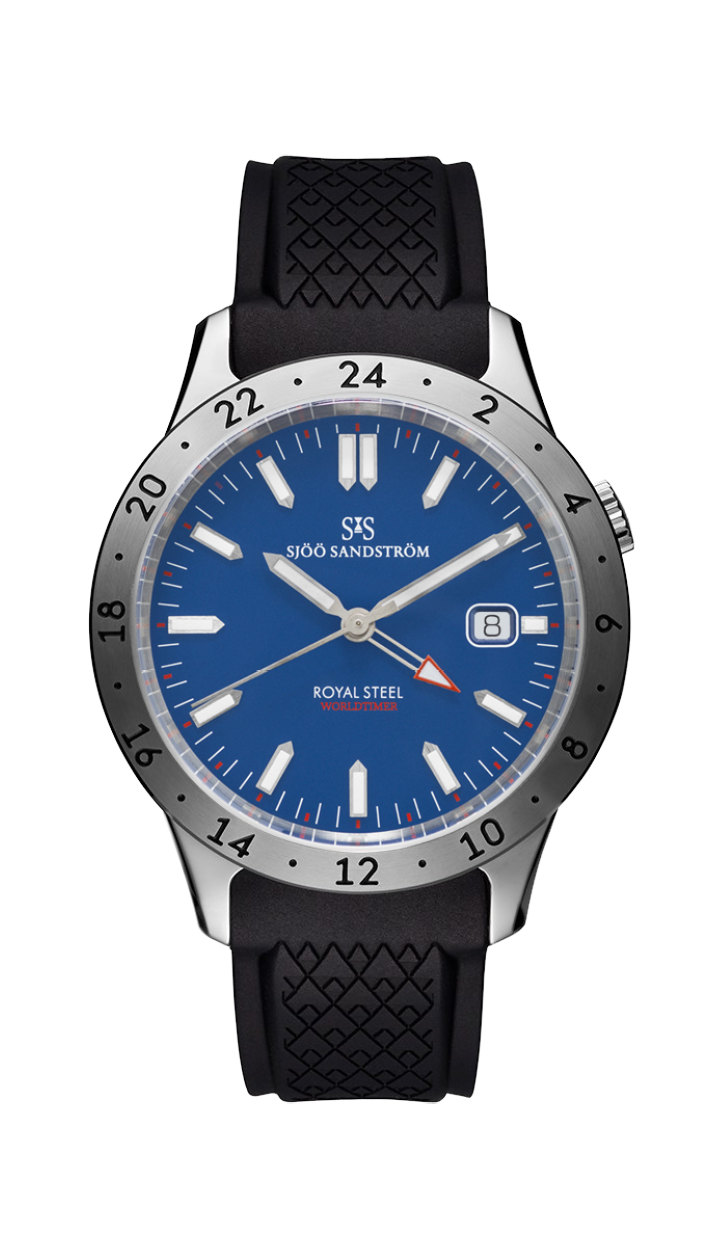 Stainless Steel / Blue / Black Rubber