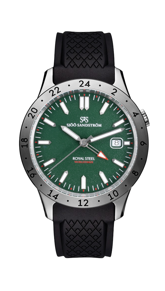 Stainless Steel / Green / Black Rubber
