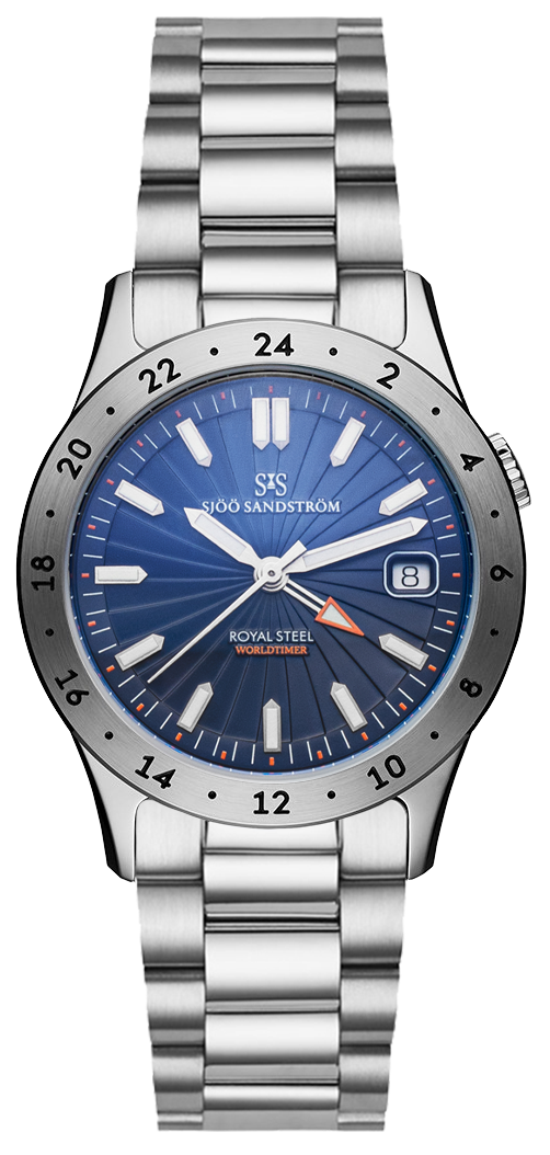 36mm / Blue / Steel Bracelet