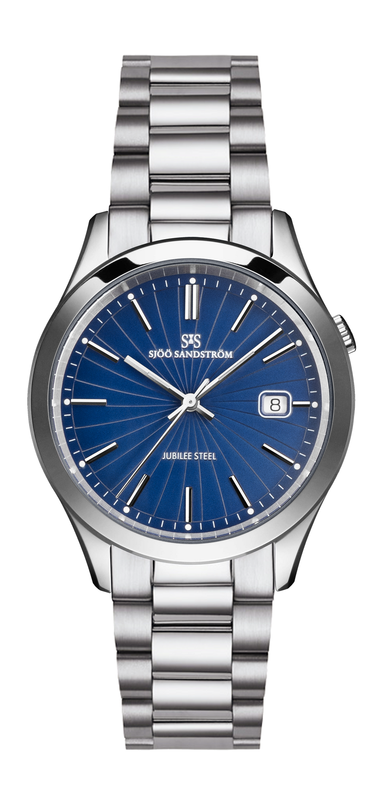 40mm / Blue / Steel Bracelet