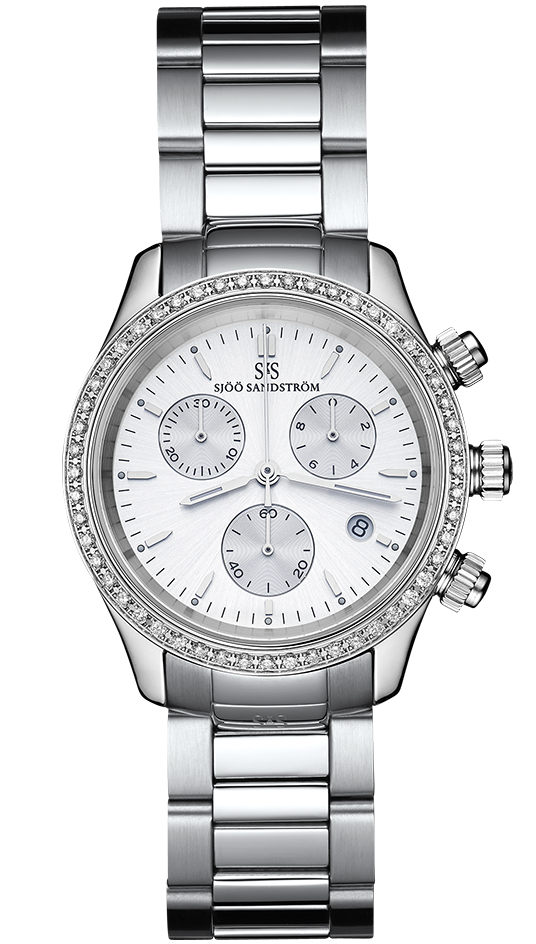 Diamond Bezel / Silver / Steel Bracelet