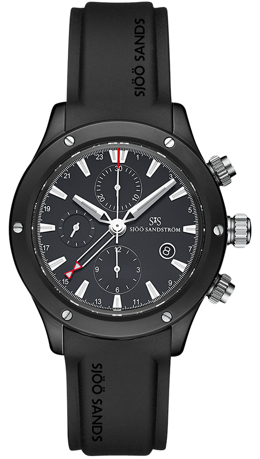 Stainless Steel Black DLC - Steel Details / Black / Black Rubber