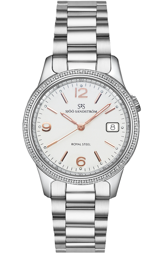 Diamond Bezel / Ivory Rose Gold Index / Steel Bracelet
