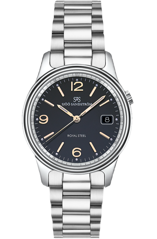 Stainless Steel / Black Rose Gold Index / Steel Bracelet