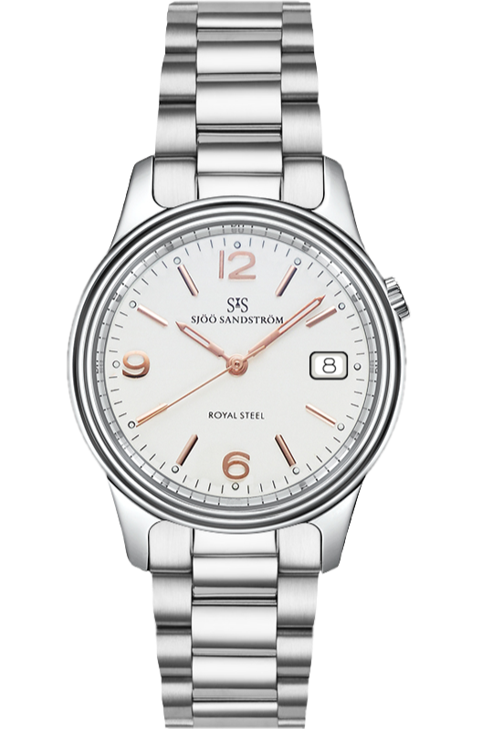 Stainless Steel / Ivory Rose Gold Index / Steel Bracelet