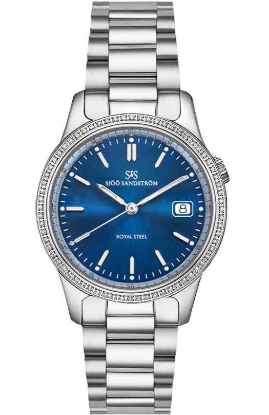 Diamond Bezel / Blue / Steel Bracelet