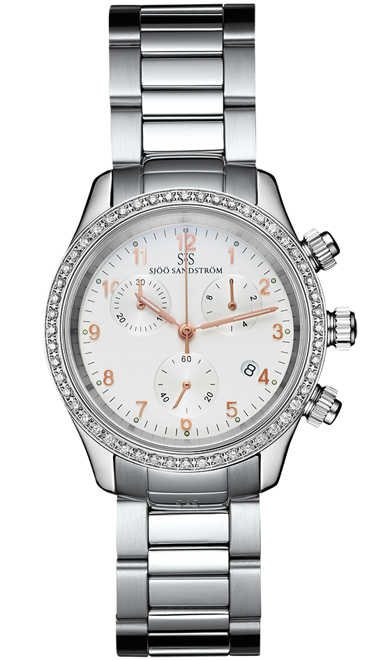Diamond Bezel / Ivory Rose Gold Index / Steel Bracelet