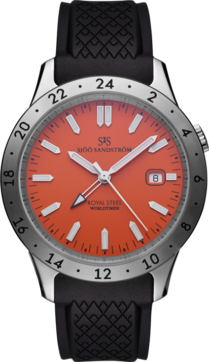 Stainless Steel / Orange / Black Rubber