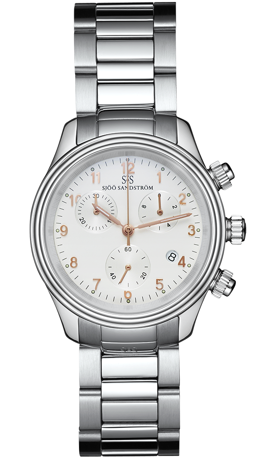 Stainless Steel / Ivory Rose Gold Index / Steel Bracelet